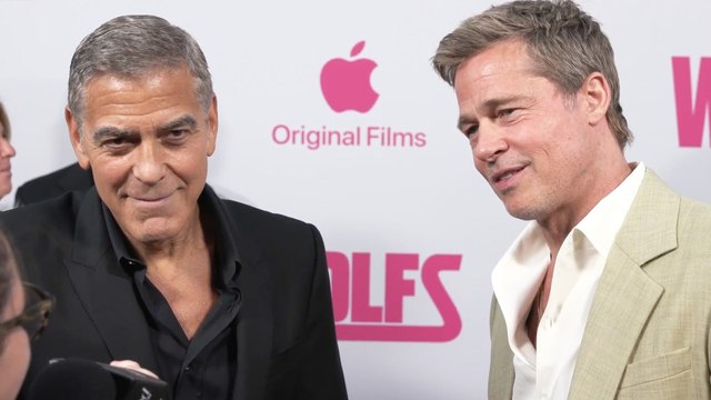 Brad Pitt & George Clooney Say it was Fun Reuniting for 'Wolfs' since 'Oceans' & Talk Streaming | THR Video