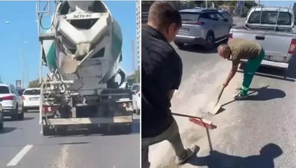 Download Video: Üsküdar’da yola beton dökerek ilerleyen sürücüye 12 bin 52 lira para cezası