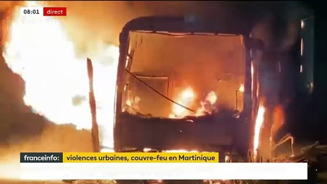Martinique: Un couvre-feu a été décrété dès hier soir dans certains quartiers de Fort-de-France et du Lamentin, après une nouvelle nuit de violences urbaines dans un contexte de mobilisation contre la vie chère - VIDEO