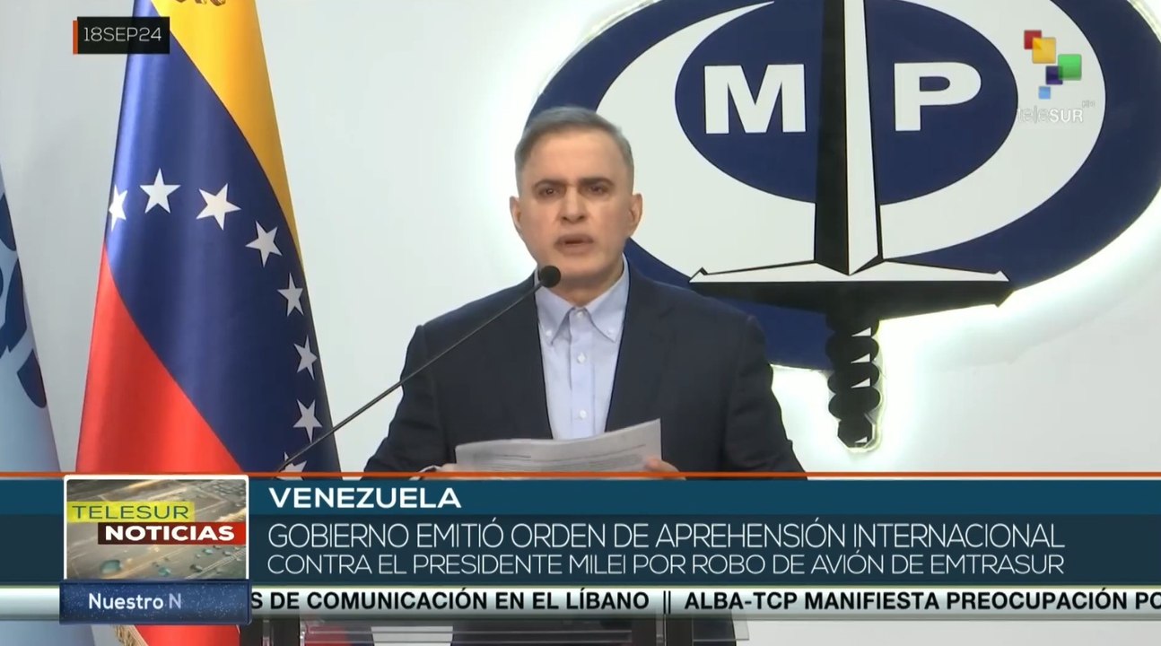 Ministerio Público de Venezuela emite orden de aprehensión internacional contra Milei por el caso del avión de Emtrasur