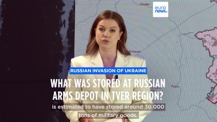 What was stored at the Russian arms depot in Tver region struck by Ukraine's drones?