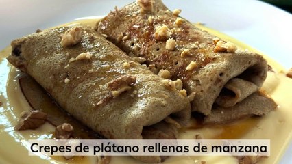 Crepes de plátano rellenos de manzana Enrique Sánchez