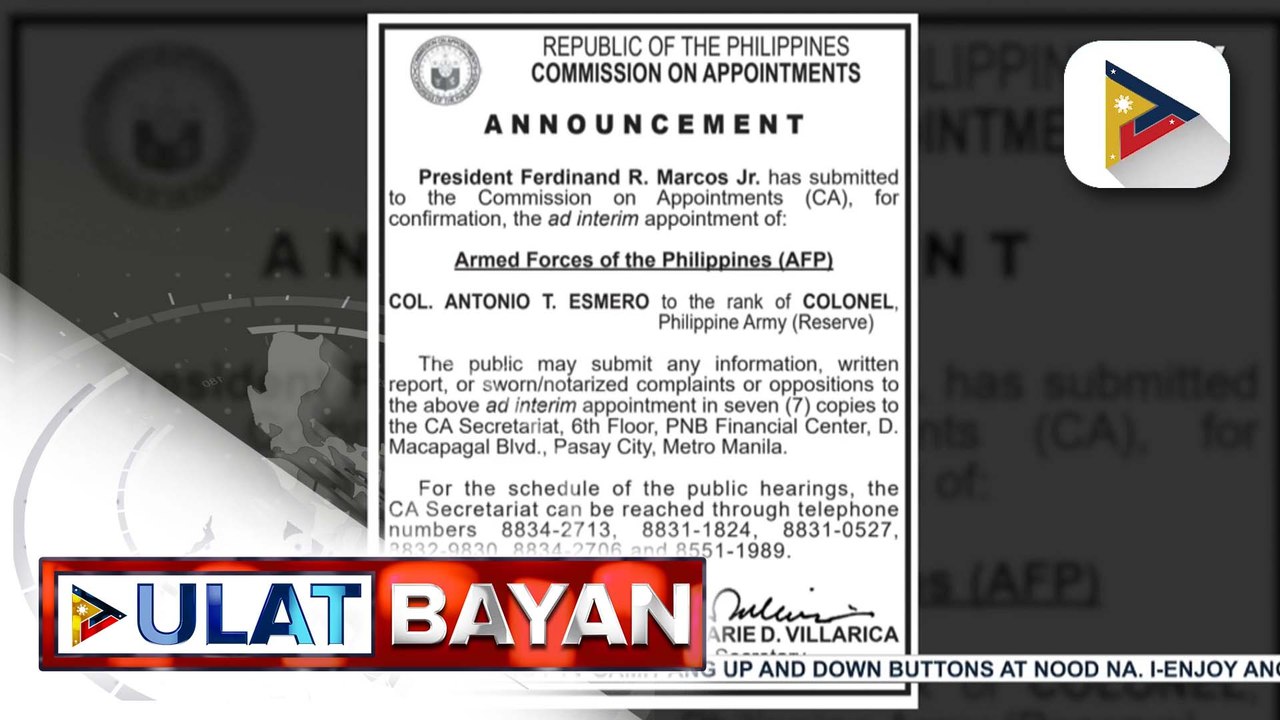 PBBM, isinumite sa CA ang ad interim appointment ng isang opisyal ng AFP