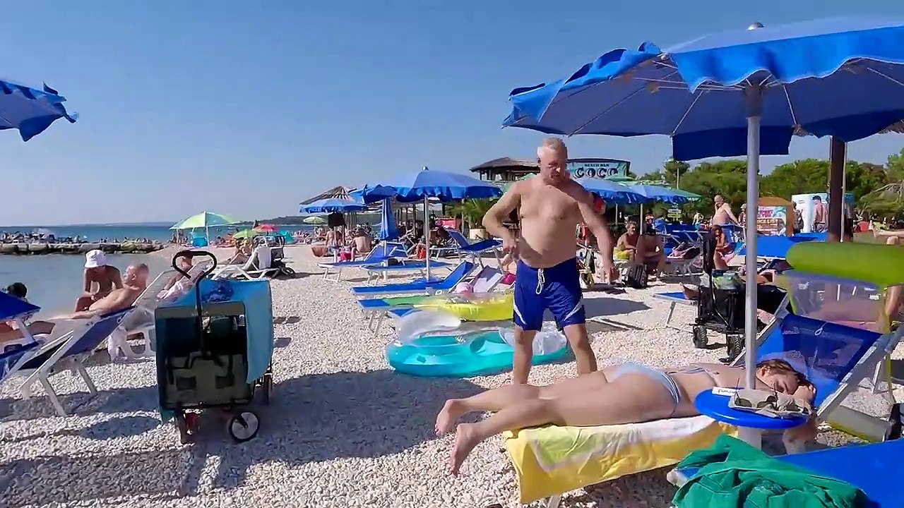 BIKINI BEACH 4K _ Croatia, Fazana a town near Pula in Istria _ Summer Day with Bikini Beach Walk #butt #boob #tits #ass #girls #boys #sunny