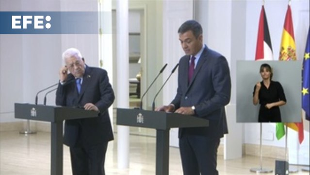 Sánchez: es un hito la presencia de Abás en España tras el reconocimiento de Palestina