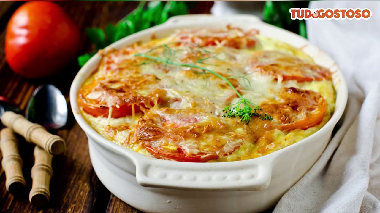 Filé de tilápia com batatas e requeijão ao forno