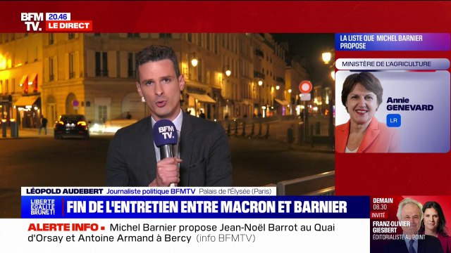 Gouvernement: l'entretien entre Emmanuel Macron et Michel Barnier à l'Élysée est terminé