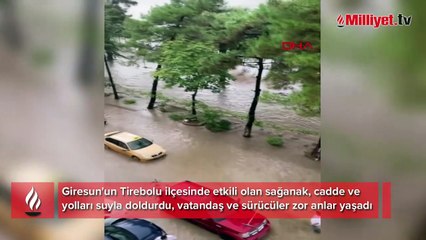 Giresun'da sağanak yağış etkili oldu!