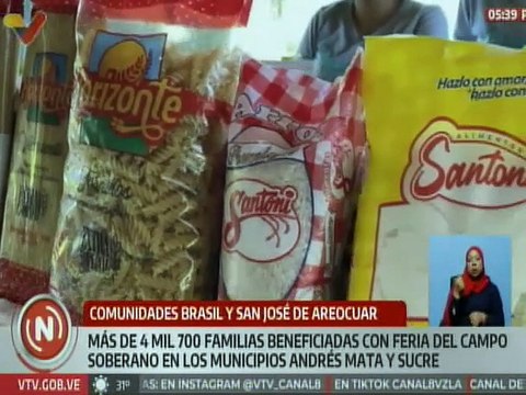 Feria del Campo Soberano favorece con más de 15 toneladas de alimentos a 2 comunidades del edo. Sucre
