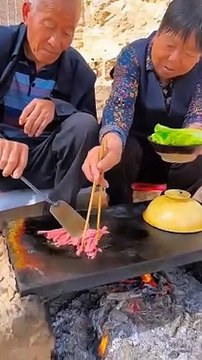 Chinese Burger Grandparents cooking delicious food