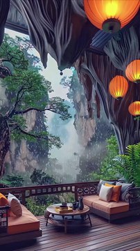 serenity in our luxurious mountain resort, bed #bedroom #LuxuryRoom #CozyEscape #ThunderstormAmbiance