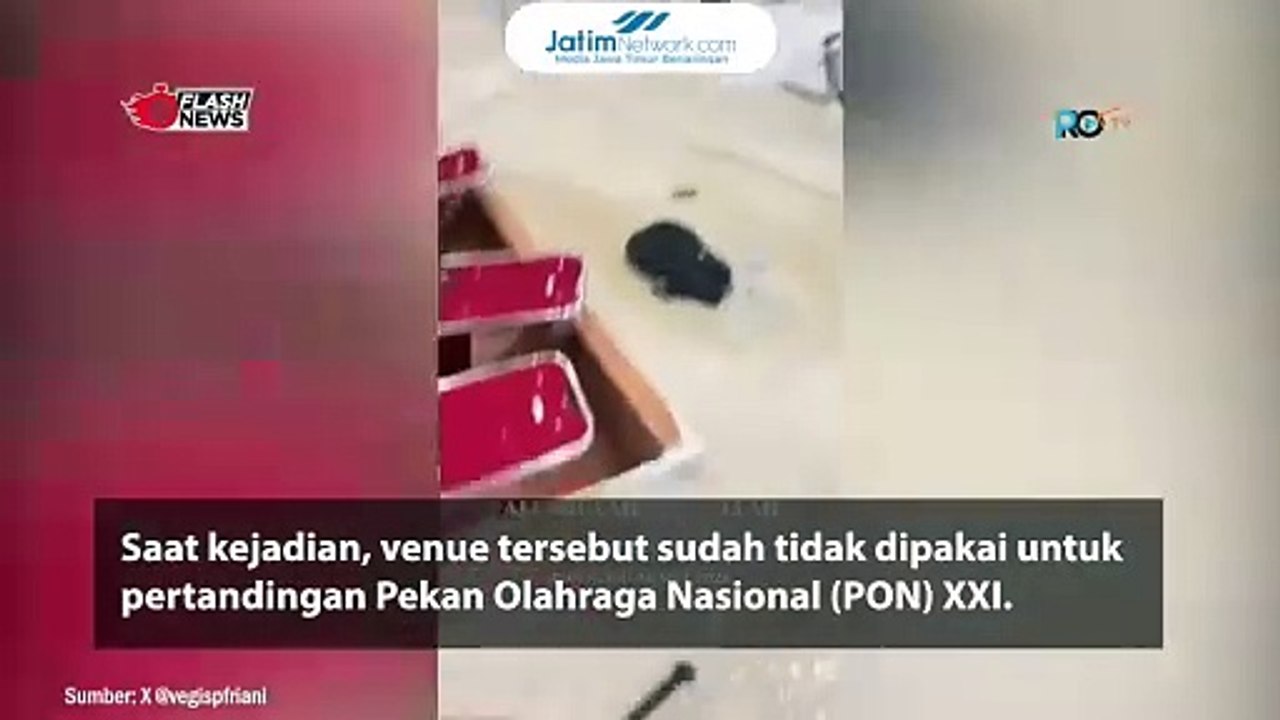 ATAP VENUE MENEMBAK PON DI ACEH JEBOL AKIBAT HUJAN DERAS