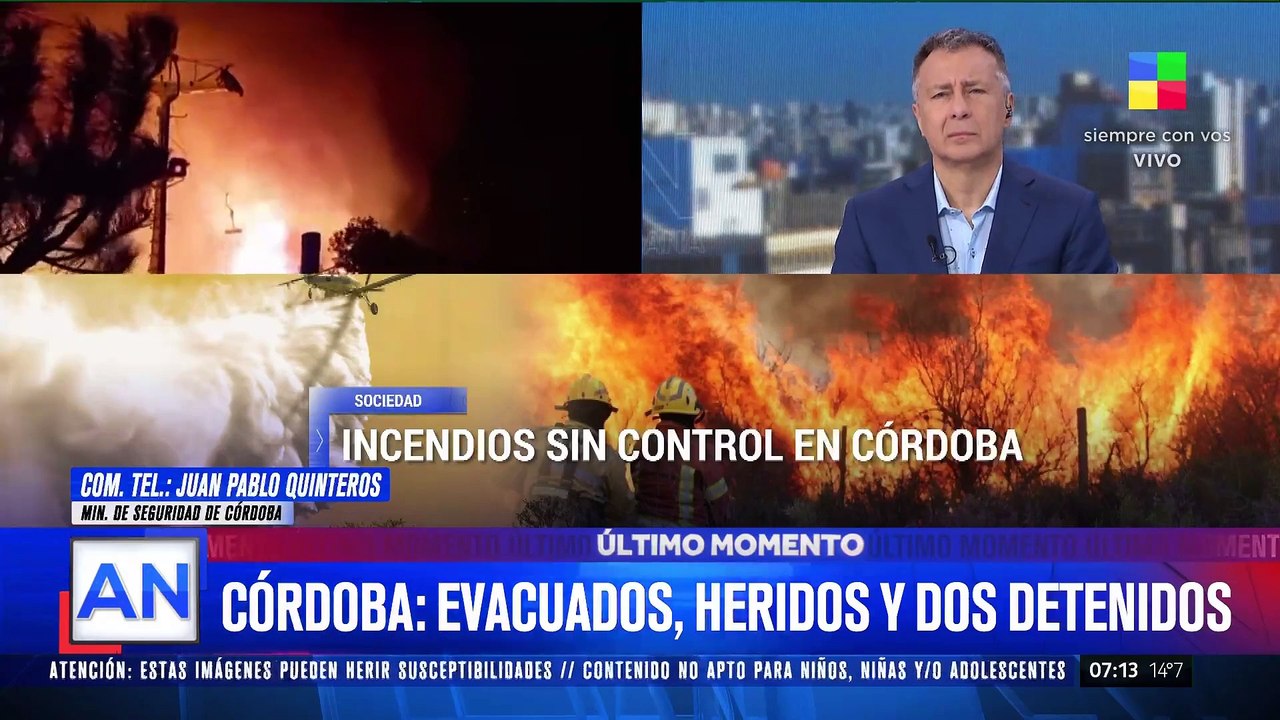 Incendios en Córdoba: Más de 600 bomberos combaten múltiples focos