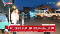 Hombre de la tercera edad fallece tras ser impactado por un trufi cuando intentaba cruzar la vía