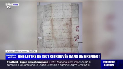 Une lettre datant de 1801 retrouvée dans un grenier à Thiers, dans le Puy-de-Dôme