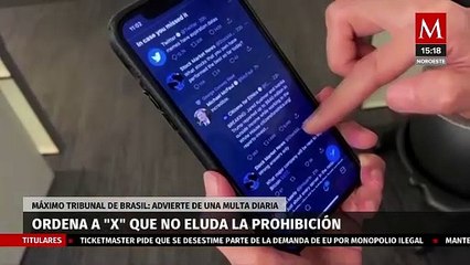 Máximo Tribunal de Brasil advierte una multa diaria a la red social "X" por eludir prohibición