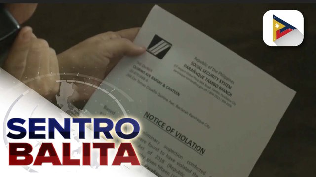 Limang negosyo sa Parañaque City na hindi umano nagbabayad ng kontribusyon, inisyuhan ng Notice of Violation ng SSS