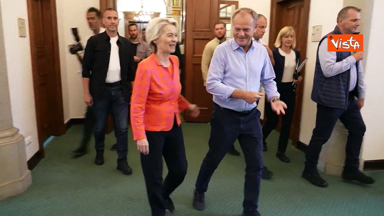 Von der Leyen in Polonia accolta dal premier Donald Tusk per sopralluogo in zone alluvionate
