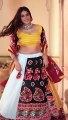 Multicolor Circular Lehenga with Maroon Embroidered Dupatta for Navratri Celebrations