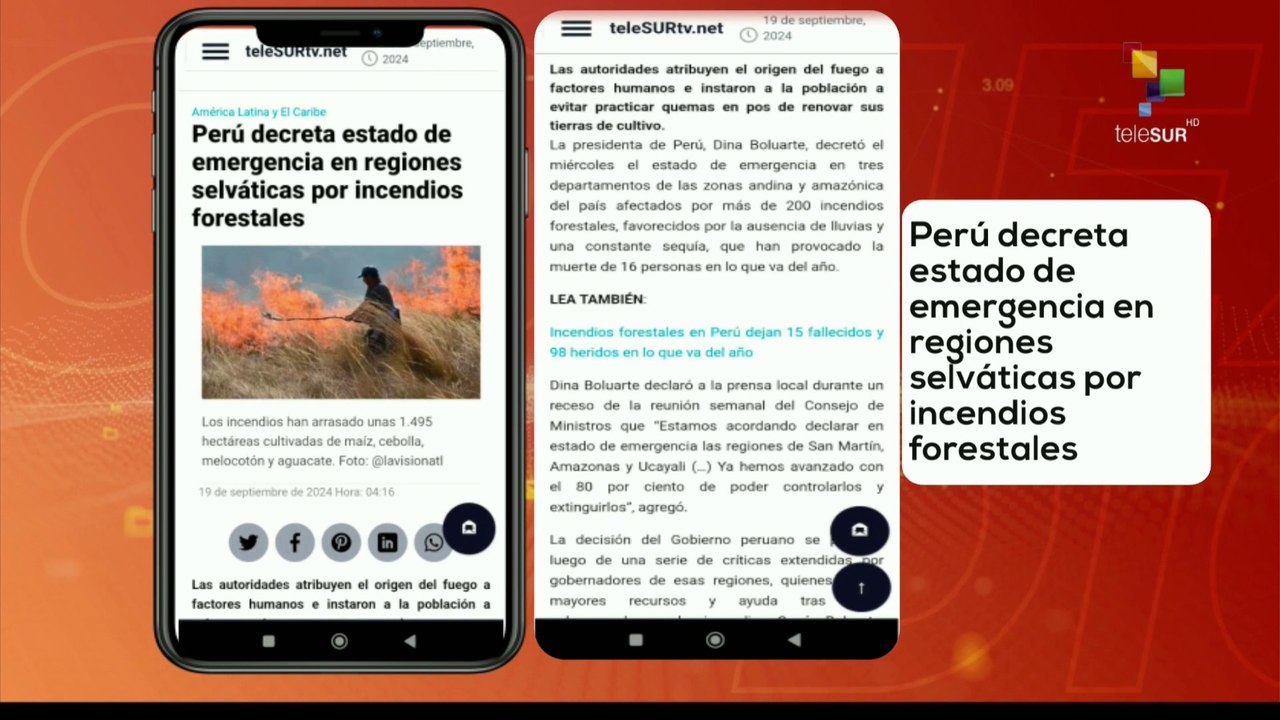 Conexión Digital Matutina 20-09 Estado de emergencia por incendios en Perú