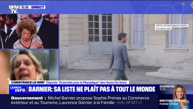 Constance Le Grip (Renaissance) à propos des hésitations du Modem à rejoindre le gouvernement: Vu la gravité du moment politique que nous traversons, il est urgent de serrer les rangs