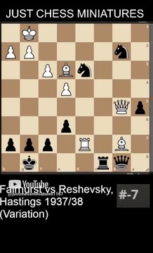 Samuel Reshevsky beats Fairhurst with the Damiano's Knight checkmate #chess