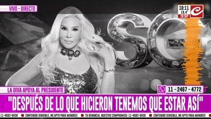 Susana sigue bancando a Milei: "Sé que la gente la está pasando mal, pero tenemos que estar así"