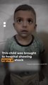 Palestinian child in shock after surviving Israeli attack in Gaza