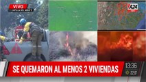 INCENDIOS EN CÓRDOBA: EL VIENTO REAVIVA LAS LLAMAS EN CAPILLA DEL MONTE