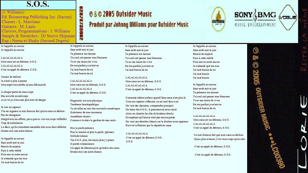 LORIE — S.O.S. /// LORIE : RESTER LA MÊME — CD · (2005)