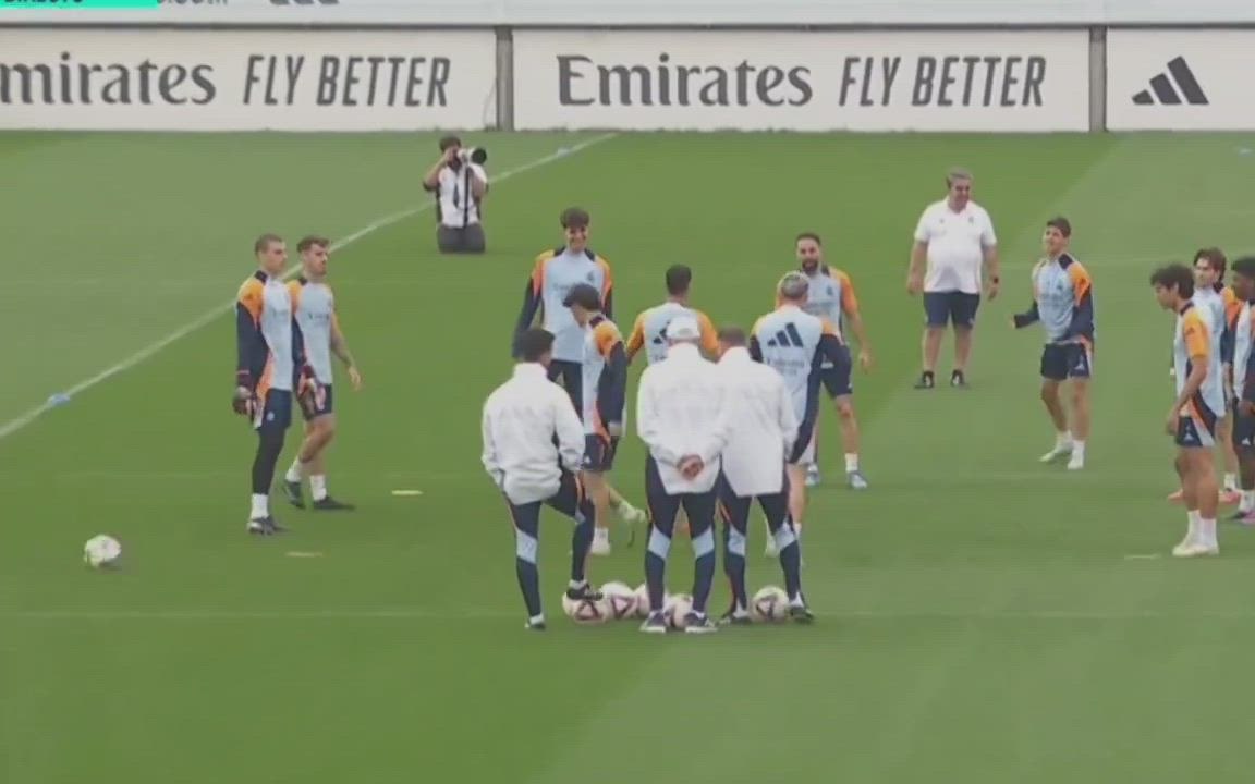 Arda Güler's reaction after missing a pass in Real Madrid training