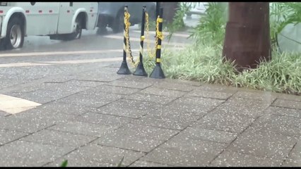 Temporal: Chuva de granizo é registrada em Cascavel