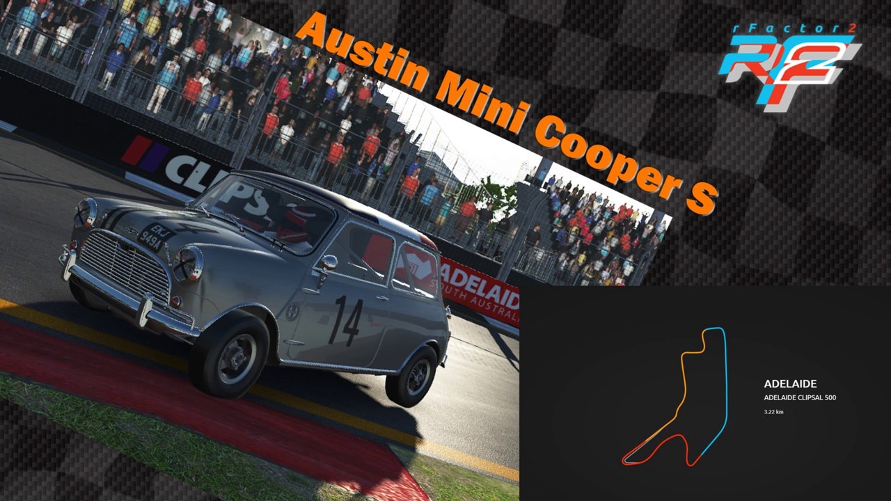 Tour de piste à Adélaïde en Austin Mini Cooper S sur Rfactor 2