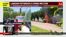 Normalistas lanzan petardos a Zona Militar en Iguala en protesta por los 43 de Ayotzinapa