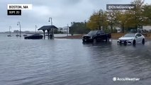 Strong onshore winds lead to coastal flooding in and around Boston