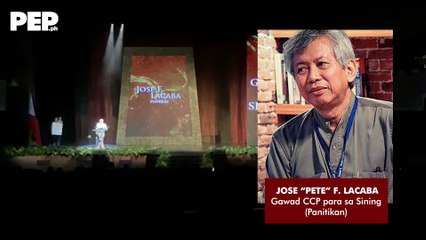 Jose "Pete" F. Lacaba's speech at Gawad CCP para sa Sining | PEP Goes To