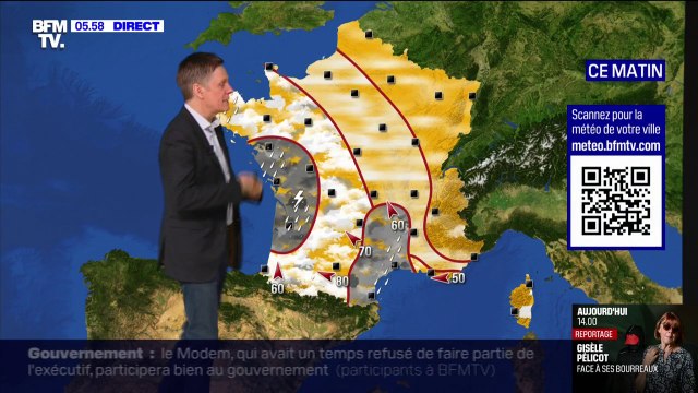 Des orages et des précipitations annoncés ce samedi, notamment sur la côte Atlantique