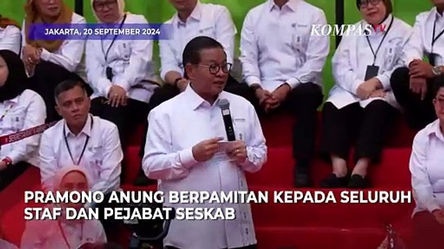 Pramono Anung Menangis saat Pamitan ke Seluruh Staf Sekretaris Kabinet