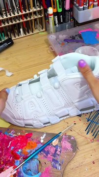 Custom les sneakers Nike Uptempo pour la première fois ! #sneakers #customsneaker