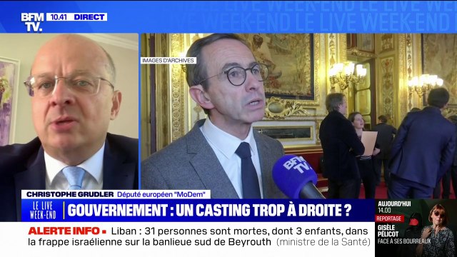 Christophe Grudler (Modem), sur le futur gouvernement Barnier: C'est un gouvernement de transition (...) ce n'est pas du tout l'esprit de la coalition