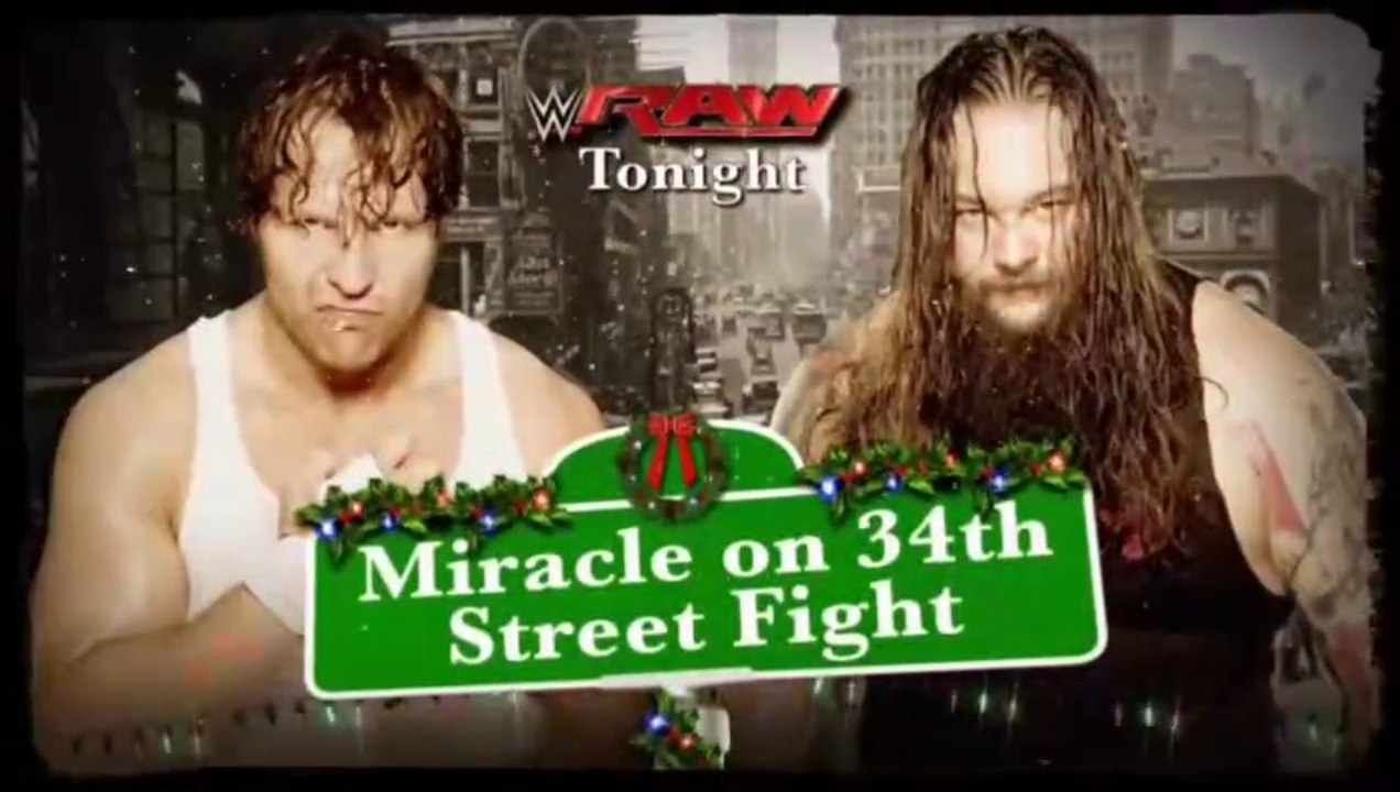 WWE Raw 12.22.2014 - Bray Wyatt vs Dean Ambrose (Miracle On 34th Street Fight)