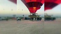 Kapadokya’da talihsiz kaza! Sıcak hava balonu otomobile çarptı