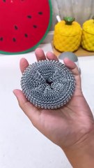 Cute pot scrubbing brush with dish soap