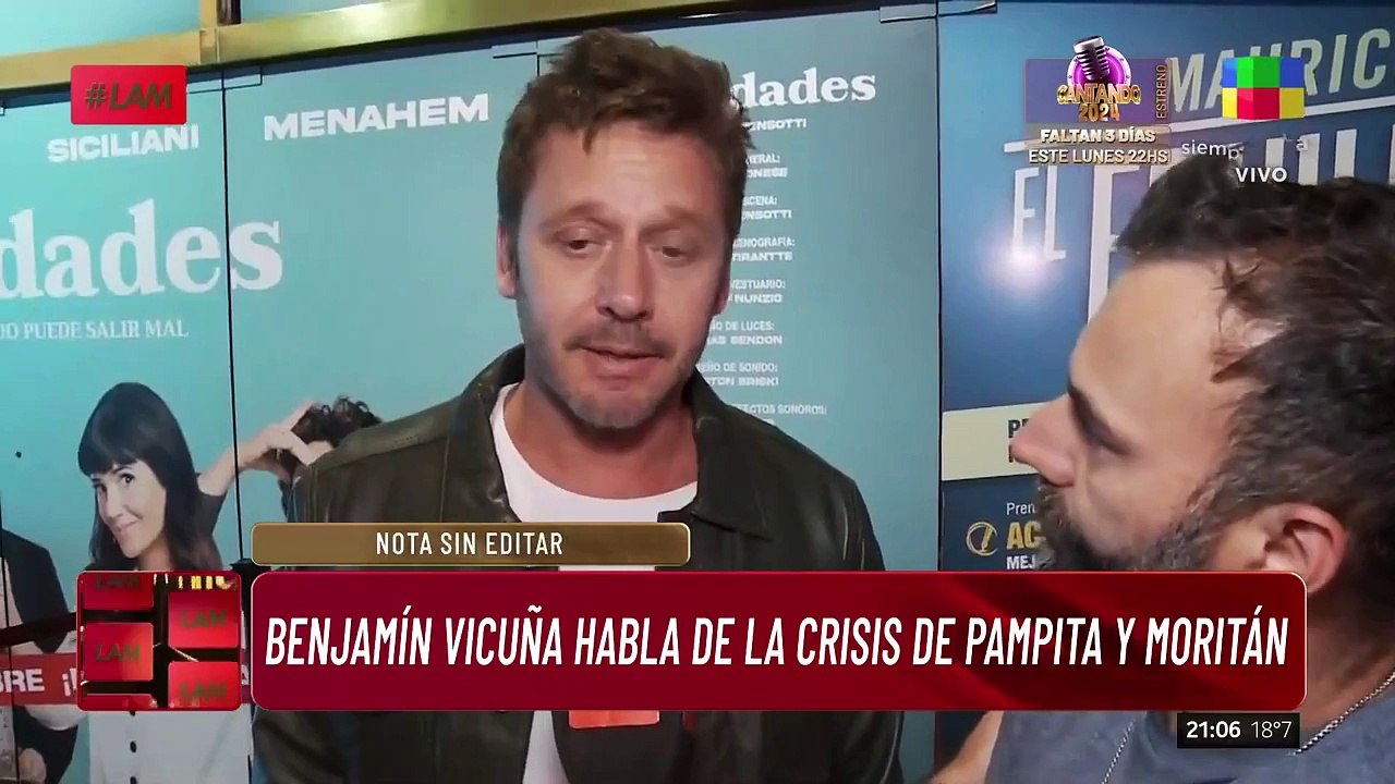 Ahora sí Benjamín Vicuña habló de la separación de Pampita y Roberto García Moritán
