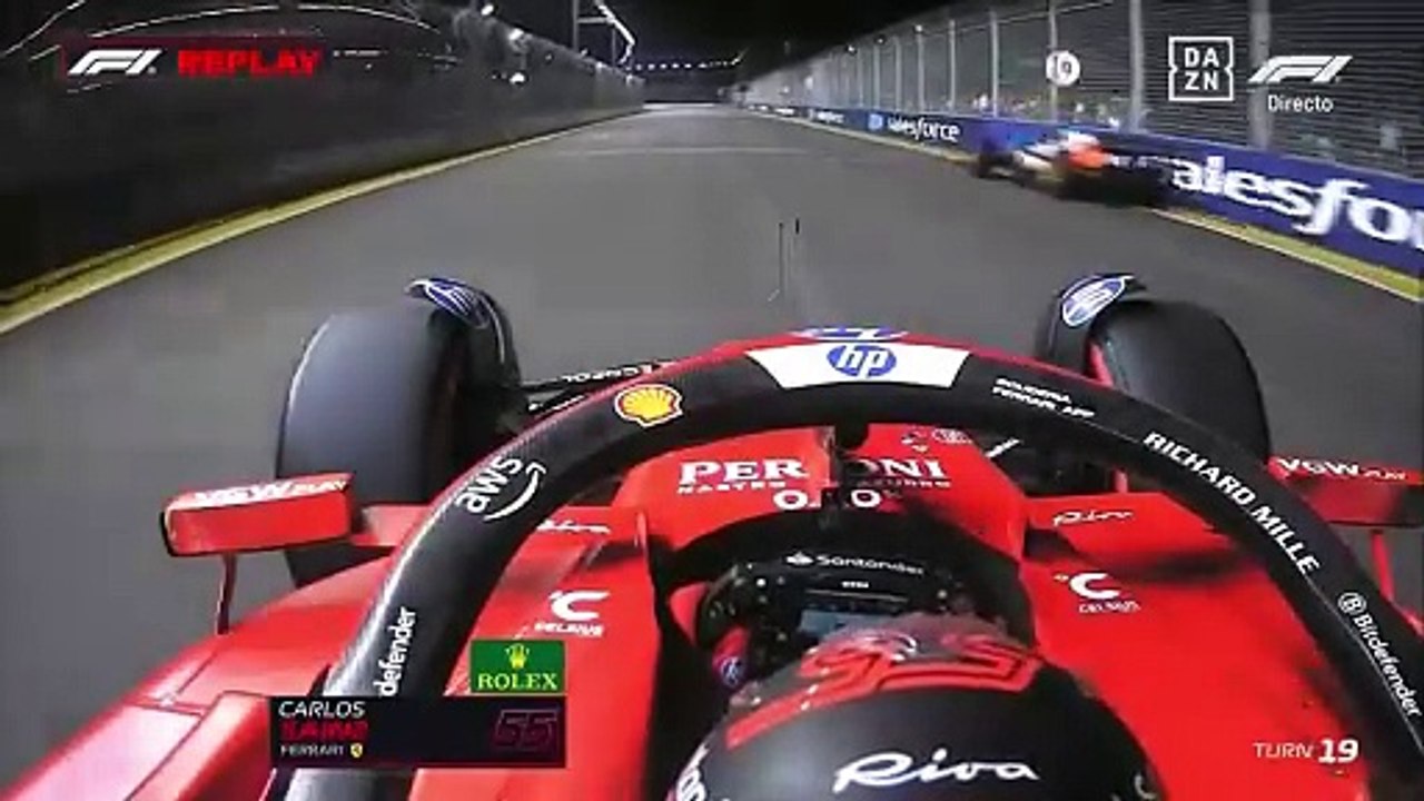 Así fue el accidente de Sainz en Singapur