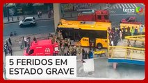 Acidente grave com BRT deixa mais de 60 feridos no Rio de Janeiro