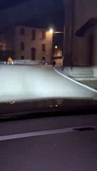 Скачать видео: L'orso inseguito da un'auto nel centro di Livemmo, in Vallesabbia