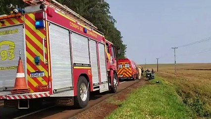 Homem sofre múltiplos ferimentos em queda de moto na PR-486