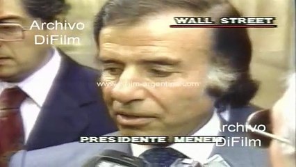 La visita de Carlos Menem a la bolsa de valores de Wall Street en 1989