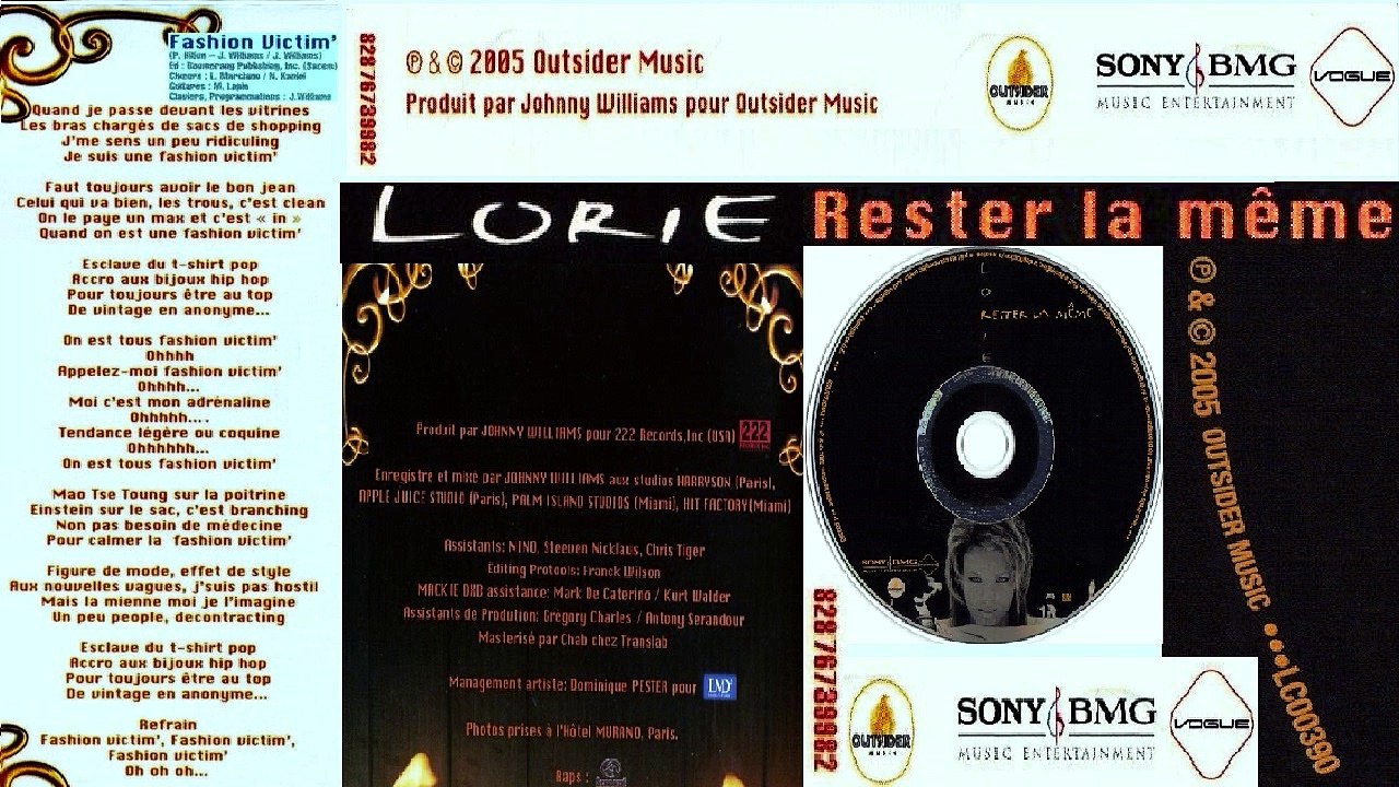 LORIE — Fashion Victim' /// LORIE : RESTER LA MÊME — CD · (2005)